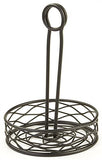Round Wire Condiment Caddy w/ Sign Clip   Black 19691 6PK