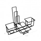 FixtureDisplays Wire Condiment Caddy w/ Menu Holder - Black 19692