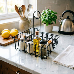 Square Wire Condiment Caddy w/ Sign Clip 19695 BLACK