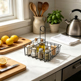 Square Wire Condiment Caddy w/ Sign Clip 19695 BLACK