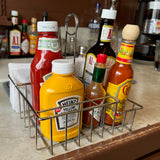 7.9X7.9X8.1 Square Wire Condiment Caddy Sign Clip Restaurant Holder Organizer 19695-chrome