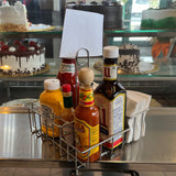 7.9X7.9X8.1 Square Wire Condiment Caddy Sign Clip Restaurant Holder Organizer 19695-chrome