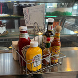 7.9X7.9X8.1 Square Wire Condiment Caddy Sign Clip Restaurant Holder Organizer 19695-chrome