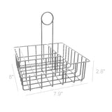 7.9X7.9X8.1 Square Wire Condiment Caddy Sign Clip Restaurant Holder Organizer 19695-chrome