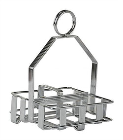 Salt and Pepper Caddy with Menu Clip, Set of 24   Silver 19699