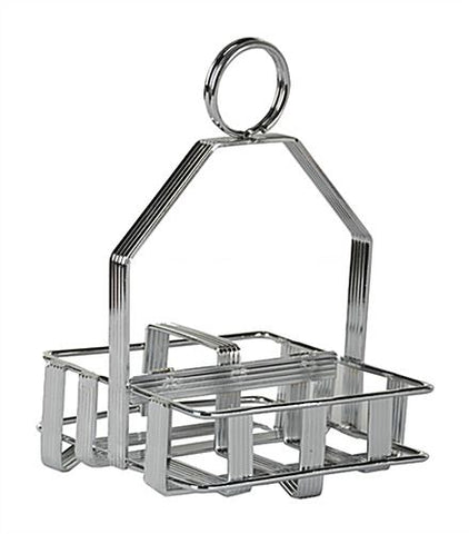 Salt and Pepper Caddy with Menu Clip, Set of 24   Silver 19699
