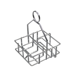 Salt and Pepper Caddy Chrome Plated Condiment Tray Basket 19700