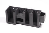 Cup, Lid Condiment Organizer, 6 Compartments, Tabletop or Wall Mount   Black
