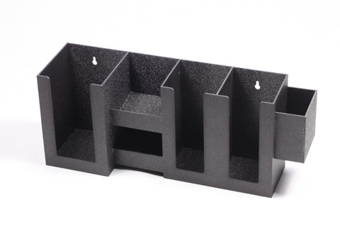 Cup, Lid Condiment Organizer, 6 Compartments, Tabletop or Wall Mount   Black