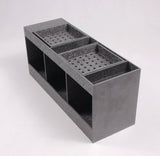 Condiment Organizer w/ (2) Drip Trays, 7 Compartments, Tabletop   Black 19707