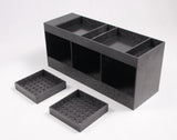 Condiment Organizer w/ (2) Drip Trays, 7 Compartments, Tabletop   Black 19707