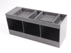 Condiment Organizer w/ (2) Drip Trays, 7 Compartments, Tabletop   Black 19707