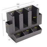 Cup, Lid Condiment Organizer, 8 Compartments   Black 19708