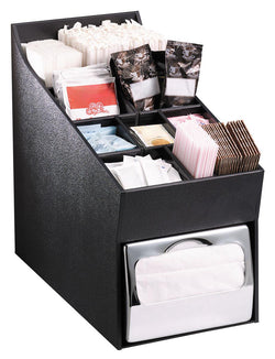 Napkin Dispenser w/ Condiment Organizer   Black 19709