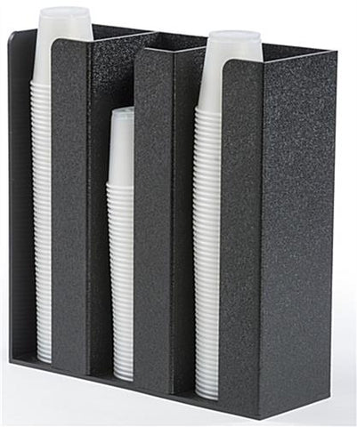 Condiment Organizer, 3 Compartments, Tabletop or Wall Mount   Black 19715