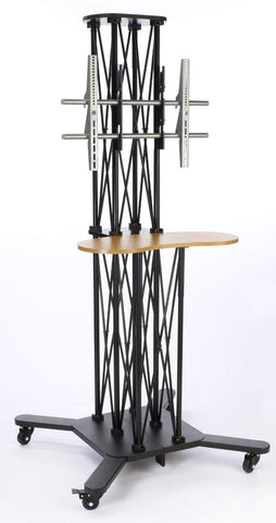 Portable TV Stand w/ Counter, Fits Monitors Up To 60, Truss like, with Case