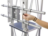 10' Portable TV Stand w/ 2 Mounts for Monitors up to 60, Truss like   Silver