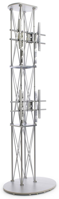 10' Portable TV Stand w/ 2 Mounts for Monitors up to 60, Truss like   Silver