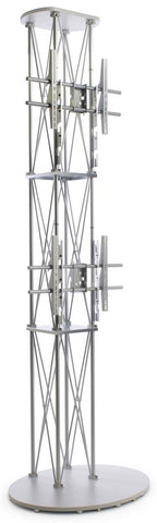 10' Portable TV Stand w/ 2 Mounts for Monitors up to 60, Truss like   Silver
