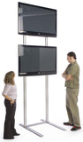 Extra Tall TV Stand with 2 Mounts for Monitors Up to 60, Portable   Silver