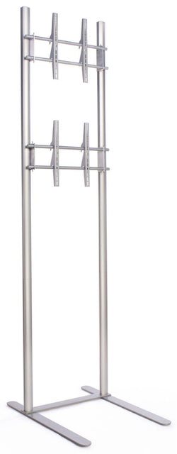 Extra Tall TV Stand with 2 Mounts for Monitors Up to 60, Portable   Silver