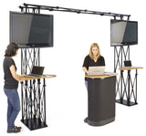 Trade Show Truss Booth with 2 Counters, 2 TV Mounts Case   Black 19724