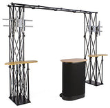 Trade Show Truss Booth with 2 Counters, 2 TV Mounts Case   Black 19724