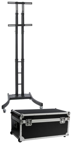 TV Stand w/ Wheels, Fits Monitors 32¡± 65¡±, Collapsible w/ Travel Case ¨C Black