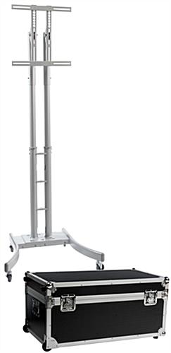 TV Stand w/ Wheels, Fits Monitors 32¡± 65¡±, Collapsible w/ Travel Case ¨C Silver