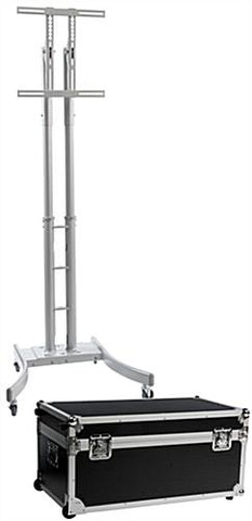 TV Stand w/ Wheels, Fits Monitors 32¡± 65¡±, Collapsible w/ Travel Case ¨C Silver
