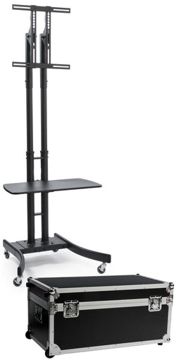 TV Stand w/ 28¡± Shelf Fits Monitors 32¡± 65¡±, Collapsible w/ Travel Case ¨C Black