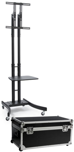 TV Stand w/ 19¡± Shelf Fits Monitors 32¡± 65¡±, Collapsible w/ Travel Case ¨C Black