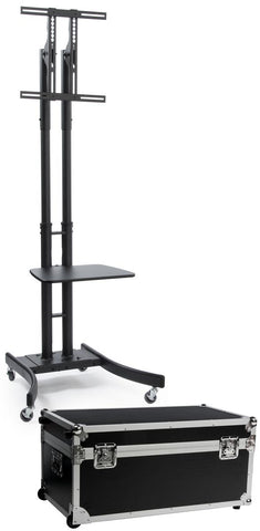 TV Stand w/ 19¡± Shelf Fits Monitors 32¡± 65¡±, Collapsible w/ Travel Case ¨C Black