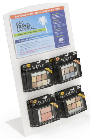 Gift Card Display with 4 Peg Hooks and 8.5 x 5.5 Sign Holder, for Tabletops