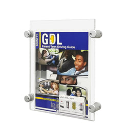 Letter Size Wall Mount Sign Holder Clear Acrylic  8.5X11" w/ Business Card Slot 19738