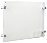 Acrylic Sign Holder for Wall, Business Card Pocket, Silver Standoffs   Clear