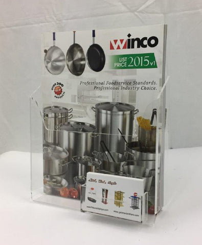 Acrylic Literature Holder for Tabletop,with Business Card Pocket Clear 19744