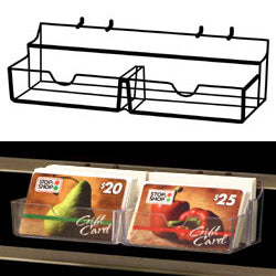 2 Pocket Acrylic Business Card Holder for Slatwall, Open Pockets   Clear 19751