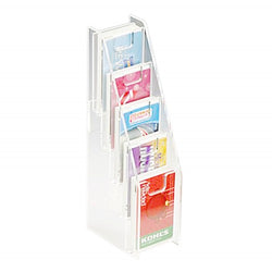 5-Tiered Acrylic Gift Card Display for Tabletops, with Notched Pockets - Clear 19757