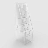 5 Tiered Acrylic Gift Card Display for Tabletops, with Notched Pockets   Clear