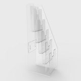 5 Tiered Acrylic Gift Card Display for Tabletops, with Notched Pockets   Clear