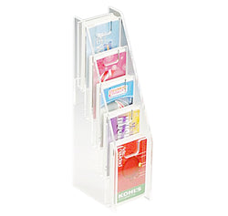 5 Tiered Acrylic Gift Card Display for Tabletops, with Notched Pockets   Clear