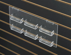 6 Pocket Acrylic Business Card Holder for Slatwall, Open Pockets   Clear 19761