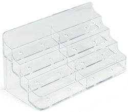 4 Tiered Acrylic Business Card Holder for Desktop Use, Double Wide   Clear 19765