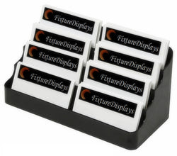 4 Tiered Business Card Holder for Desktop Use, Double Wide for 500 Cards   Black