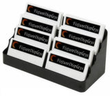 4 Tiered Business Card Holder for Desktop Use, Double Wide for 500 Cards   Black