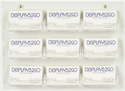 9 Pocket Acrylic Business Card Holder for Wall Mount, Open Pockets   Clear 19770