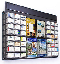 48 Pocket Business Card Holder for Wall, Push Dispensing Literature Pockets