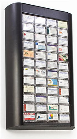 48 Pocket Business Card Holder for Wall, Push Dispenser, Header, Fits 4800
