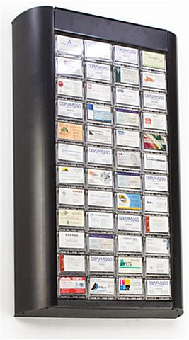 48 Pocket Business Card Holder for Wall, Push Dispenser, Header, Fits 4800